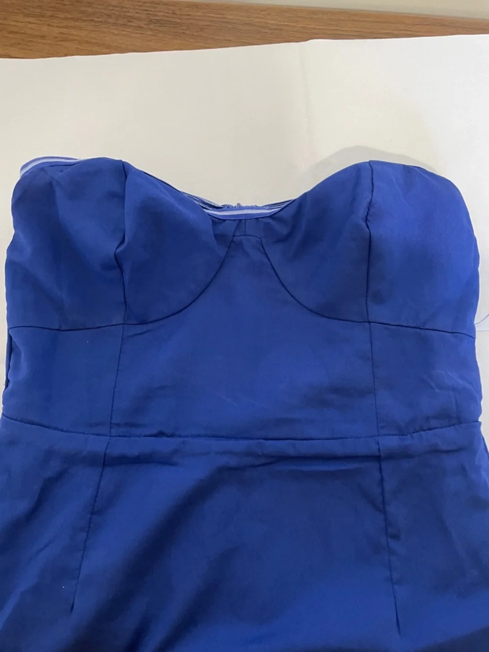 LOVERS + FRIENDS Mya Strapless Tiered Midi Dress Blue Metallic | Wedding Guest - Picture 10 of 11
